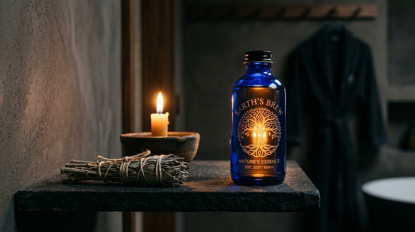 The Vessel by candlelight with a sage bundle